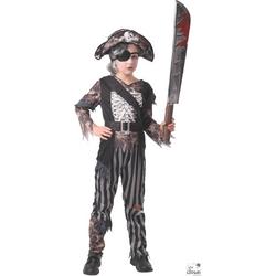 Halloween Kinderverkleedpak Skelet Piraat 5-delig Maat 116-134